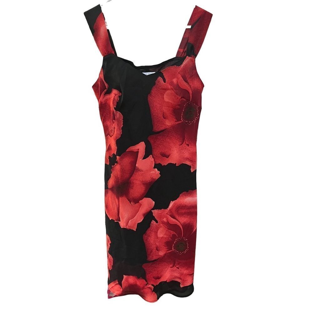 JONATHAN‎ Martin Vintage Womens Red & Black 90s Midi Dress Size 11 USA